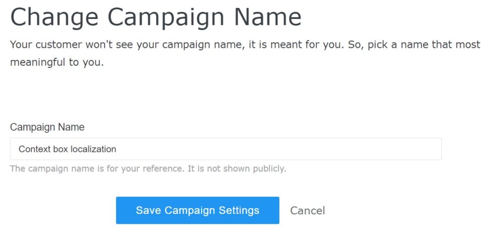 Change Campaign Name