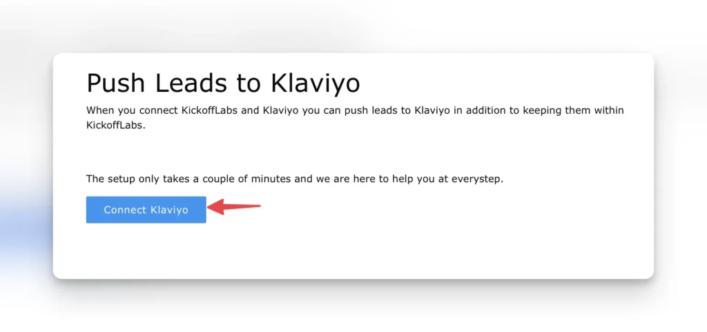 Click to push leads to Klaviyo