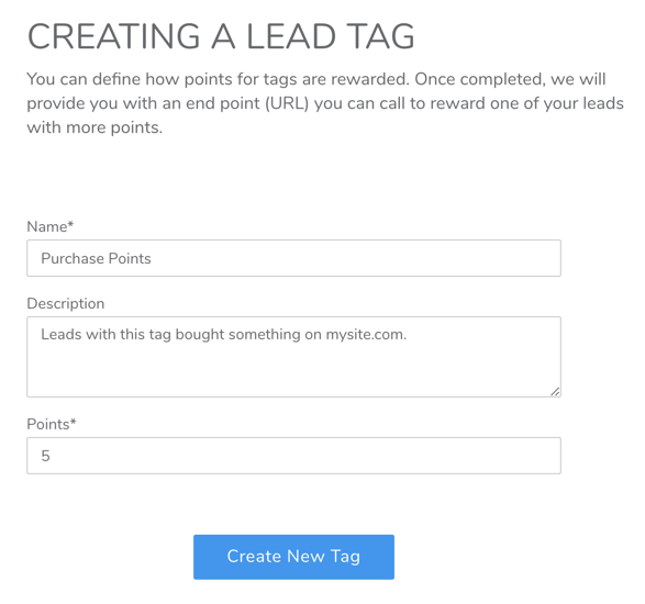 creating a lead tag