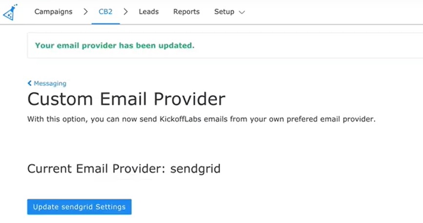 Email provider configured