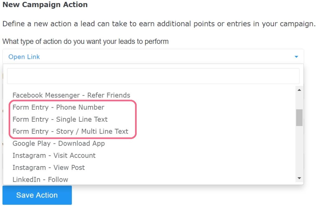 Form Entry Actions