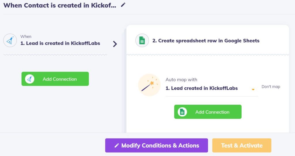 Integrately - Select automation - connection 1