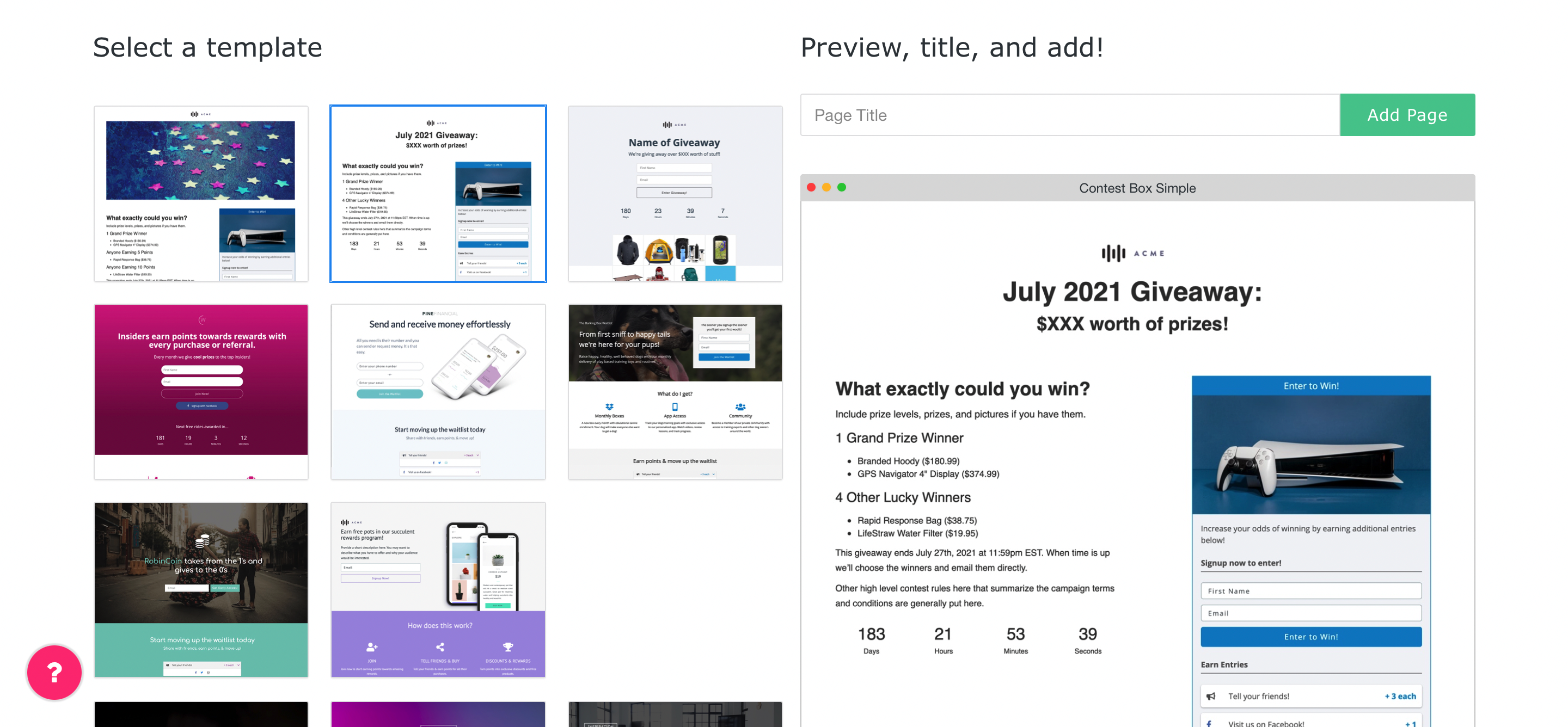 kickofflabs embed templates