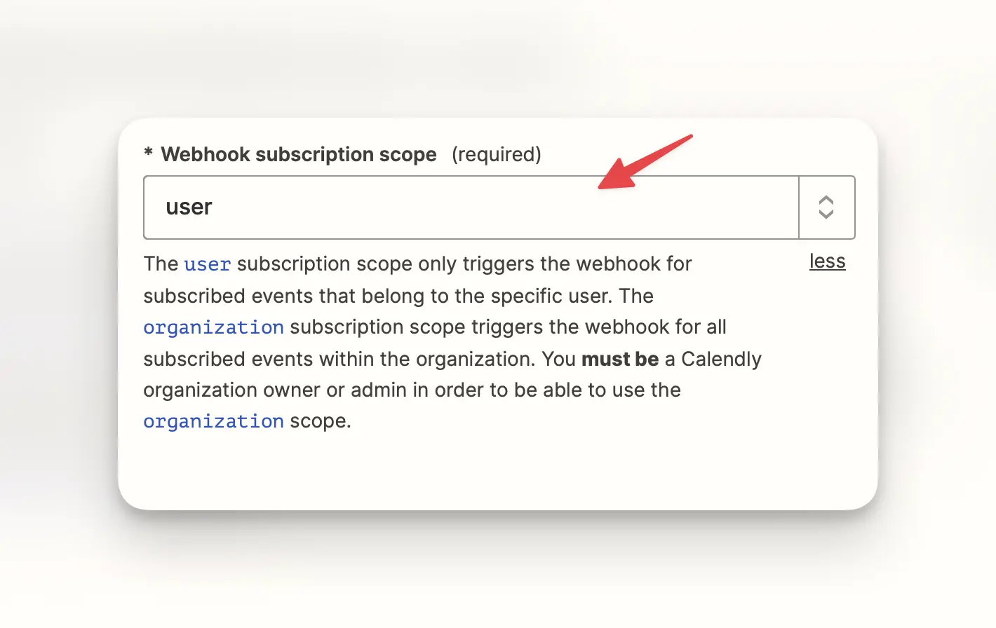 Select user field for webhook